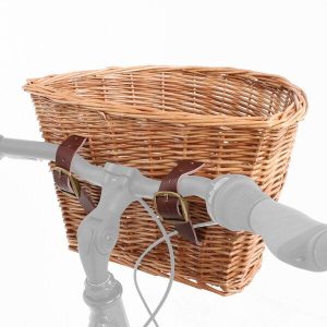 D-Shaped Wicker Basket with Leather Straps - Stylish and Durable for Various Uses 7 bsk007 02
