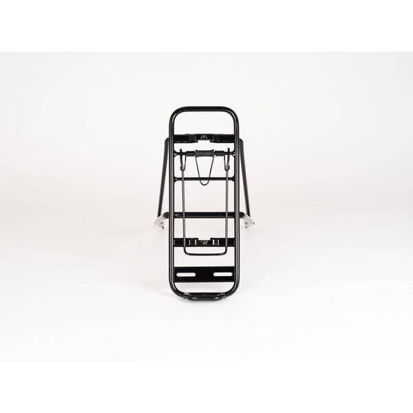 Top view of City AVS Adjustable Rear Disc Pannier Rack in black