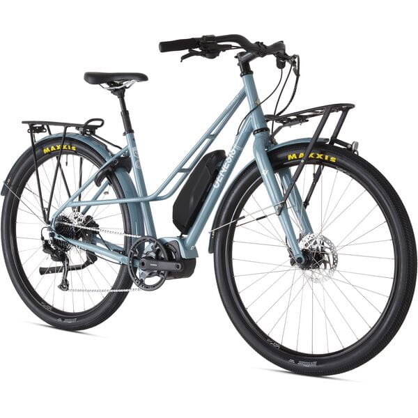 Columbia Road Large Electric Bike Blue Front View with LED Light