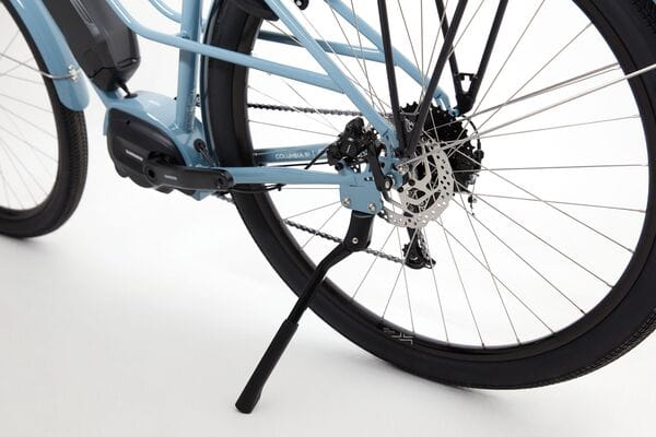 Kickstand of Columbia Road Large Electric Bike Blue