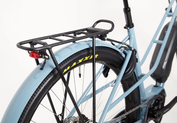 Columbia Road Large E-Bike Blue Rear View with Rack