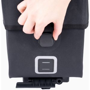 COMMUTER Waterproof Top Bag – 10 Litre – Black – AVS Compatible Touring & Commuting Luggage – Blue Door Bicycles 7 COMMUTER Waterproof Top Bag 10 Litre in black with buckle