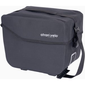 COMMUTER Waterproof Top Bag – 10 Litre – Black – AVS Compatible Touring & Commuting Luggage – Blue Door Bicycles 4 Front view of COMMUTER Waterproof Top Bag 10 Litre in black