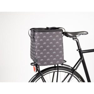 COOL AVS Top Bag – Grey – 21L Insulated Cooler with Reflective Finish & AVS Mount – Blue Door Bicycles 8 Rear view of COOL AVS Top Bag in grey with reflective finis