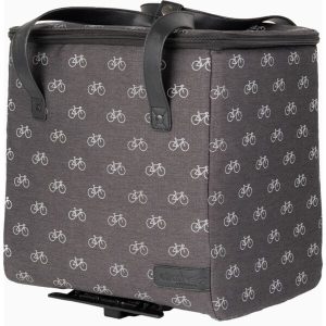 COOL AVS Top Bag – Grey – 21L Insulated Cooler with Reflective Finish & AVS Mount – Blue Door Bicycles 4 COOL AVS Top Bag in grey, side profile on bike
