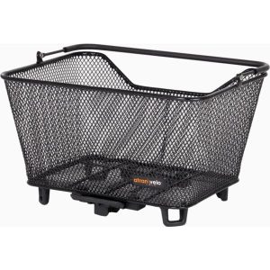 DAILY AVS Basket – 16 Litre Steel Bicycle Basket with AVS System & Carry Handle 4 Side profile of DAILY AVS Basket in Black