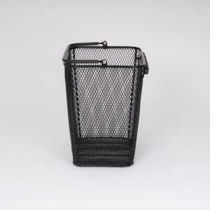 DAILY SIDE Triple-X Basket, 26 Litre - Sturdy Steel, Easy Mounting, Comfortable Handle, AVS Pannier Rack Compatible 5 Side profile of DAILY SIDE Triple-X 26 Litre Black Basket