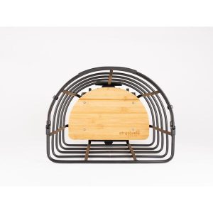 Modern Alloy & Bamboo Basket with AVS, 24.5 Litre – EPIC CURVE for Front and Rear Racks 6 Overhead view showing bamboo base and spacious interior of EPIC CURVE Basket