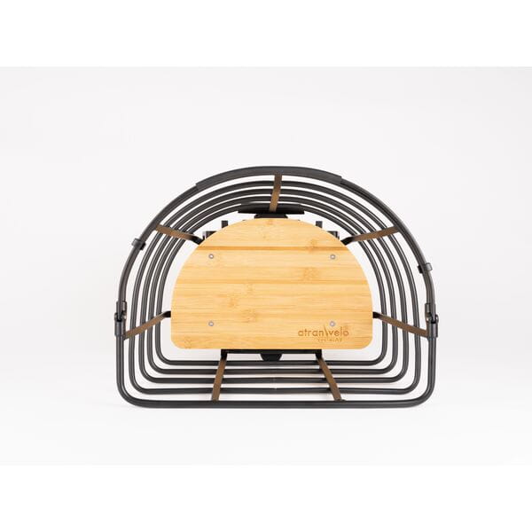 Overhead view showing bamboo base and spacious interior of EPIC CURVE Basket