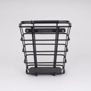EPIC SIDE Triple-X Basket - 26 Litre Capacity, Durable Alloy, Compatible with AVS Pannier Racks 5 Angled view of EPIC SIDE Triple-X 26L basket highlighting alloy build