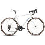 Equilibrium Large Steel Road Bike – Lightweight Reynolds 725 Frame, Classic Design (White) 2 Equilibrium Large Steel Road Bike White side view