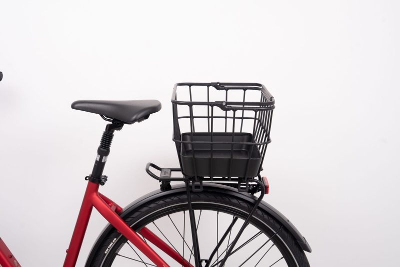 GROCERY AVS Basket 23 Litre in black mounted on rear carrier