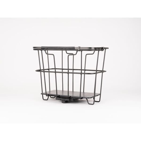 GROCERY AVS Basket in black, side profile with removable bag