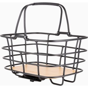 Large DUO 27L Aluminum Basket with Bamboo Base - Integrated AVS, Modern Design, Durable Handles 5 Close-up of ergonomic durable handles on DUO 27L basket