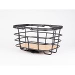 Large DUO 27L Aluminum Basket with Bamboo Base - Integrated AVS, Modern Design, Durable Handles 1 Side profile of Large DUO 27L basket showcasing aluminum frame