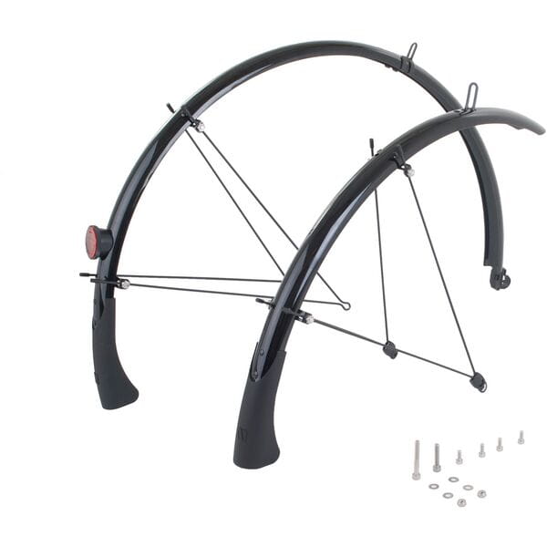 Premium Full Length Mudguards 700 x 60 mm in black with bolt kit