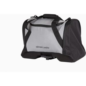 Pulse AVS Duffle Bag – Black/Reflective – 36L Spacious Water-Resistant Travel & Gym Bag – Blue Door Bicycles 4 Front view of Pulse AVS Duffle Bag in black with reflective details