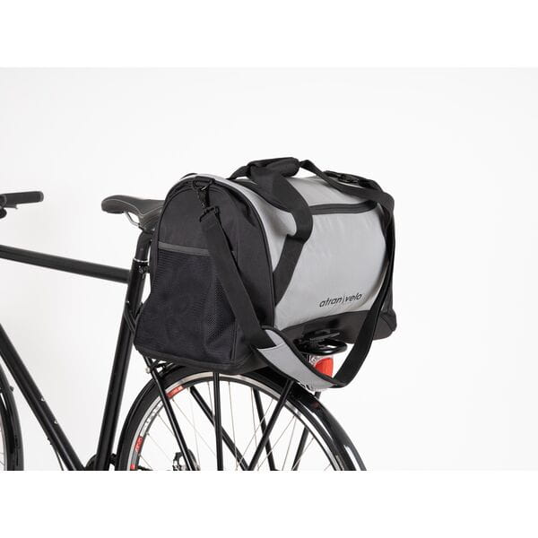 Pulse AVS Duffle Bag mounted on bike using AVS system