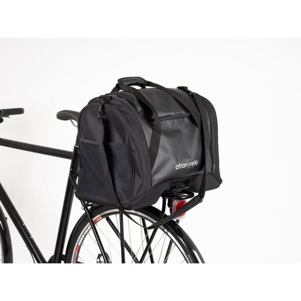 Rear view of Pulse AVS Duffle Bag in black with AVS mounting system