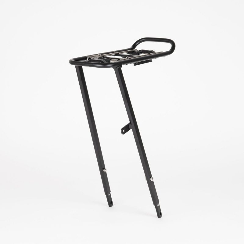 Tour AVS Front Pannier Rack – Black – Aluminium Touring Rack with Spring Clip & Adjustable Legs – Blue Door Bicycles 2 Tour AVS Front Pannier Rack in black