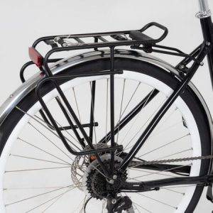 Tour AVS Lite BS 700c Rear Pannier Rack in black mounted on bike
