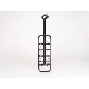 Tour AVS Seatpost Rear Pannier Rack – Black – Fits 25–36 mm Seatposts, 10 kg Capacity – Blue Door Bicycles 6 Top view of Tour AVS Seatpost Rear Pannier Rack in black