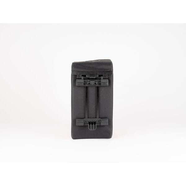 Bottom view of TRAVEL Waterproof AVS Top Bag in black with AVS system