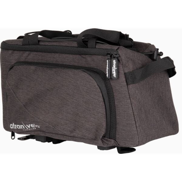Front view of ZAP Top AVS Bag with Mini-Panniers in black